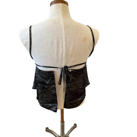 Free People Intimately green zebra stripe Animal Print Camisole Top - Picture 4 of 6